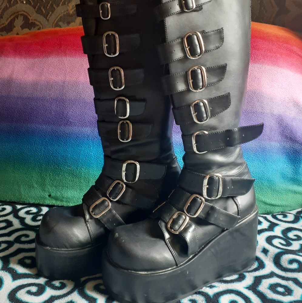 Demonia Knee-High Platform Boots